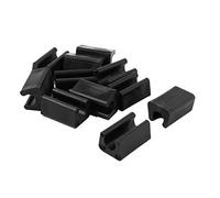 sourcing map 12pcs Patins Pied Chaise Tube Rond Embout Tube Pied Table Fauteuil Tampon Meuble Forme Rectangle en Plastique Antidérapant Noir