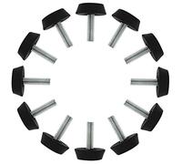 sourcing map 12pcs Pieds de Meubles Réglables Nivellement Patin Base Jambe Pied de Table Chaise Ajustables Protection Sol Patins M6 x 16 x 20mm