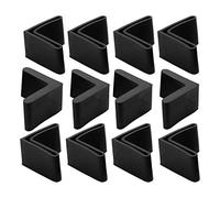 sourcing map 12pcs Protection Pied de Chaise fer Table Embout 25x25mm Noir