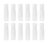 sourcing map 12pcs Silicone Paille Embouts Métal Paille Couvercles Blanc