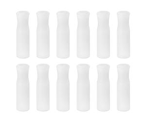 sourcing map 12pcs Silicone Paille Embouts, Métal Paille Couvercles, Doux Réutilisable Pailles Embouts pour 1/4 pouce(6mm) OD Inox Acier Pailles, Blanc