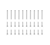 sourcing map 12x1mm INOX Acier Tube Friction Goupilles Montre Bracelet Pression Barres Goupille avec Rivet Se termine Bande Fermoir Boucle 10 Pcs