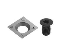 sourcing map 14mm Carré Tungstène Carbure Remplacement Coupeur Insérer 14x14x2mm-30° Coupe Couteaux avec un Vis pour Travail Bois Spiralee Hélico Rabot Tête et DIY Bois Tour Tournage Outils