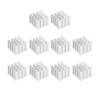 sourcing map 14x14x10mm Argenté Thermique Auto-adhésif Alluminium Dissipateur Chaleur Radiateur Électroniques 10pcs