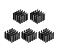 sourcing map 14x14x10mm Noir Thermique Auto-adhésif Alluminium Dissipateur Chaleur Radiateur Électroniques 5pcs