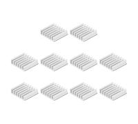 sourcing map 14x14x4mm Argenté Auto-adhésif Alluminium Dissipateur Chaleur Refroidisseur Électronique pour IC MOS 10pcs