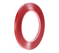 sourcing map 15/64 Pouce x 32.5ft Résistant Chaleur Acrylique Double Face Adhésif Ruban pour Écran Tactile Réparation 0.5mm Épaisseur Transparent avec Rouge Pellicule Protection