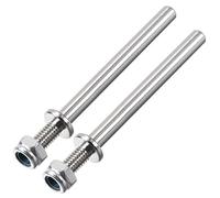 sourcing map 15/64 Pouces Diamètre x 2,3 Pouces Longueur Train Atterrissage Acier Axe Arbre Essieu Moteur avec Écrous pour RC Avion 2Pcs