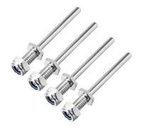 sourcing map 15/64 Pouces Diamètre x 2 Pouces Longueur Train Atterrissage Acier Axe Arbre Essieu Moteur avec Écrous pour RC Avion 4Pcs