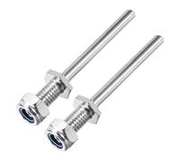 sourcing map 15/64 Pouces Diamètre x 2 Pouces Longueur Train Atterrissage Acier Axe Arbre Essieu Moteur avec Écrous pour RC Avion 2Pcs