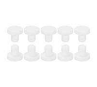 sourcing map 15 Pièces Silicone Caoutchouc Solide Bouchon Doux Blanc