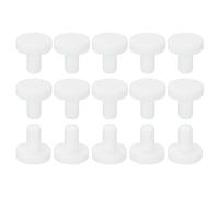 sourcing map 15 Pièces Silicone Caoutchouc Solide Bouchon Doux Blanc | Flexible Bouchon pour 3.5- 4mm Trou
