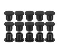 sourcing map 15 Pièces Silicone Caoutchouc Trou Bouchon Doux Flexible Noir