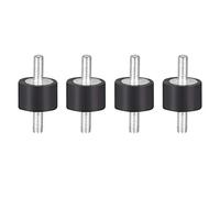 sourcing map 15 x 10mm Silent Bloc Support Caoutchouc Montage Vibration Isolateurs Amortisseur avec M4 x 10mm Goujons 4Pcs