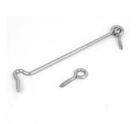 sourcing map 150mm 6 Pouce Long Cabine crochet il Loquet Porte Portail Pivot Fenêtre Crochet avec Montage Vis