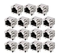 sourcing map 15pcs 18mm Longueur câble RJ45 8P8C Ports Jacks PCB modulaire Prises pour réseau LAN