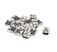 sourcing map 15PCS 5-Broche SMT Surface Mounted Devices Type B mini ISB femelle Connecteur Jack Trou