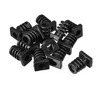 sourcing map 15pcs 6mm Dia Interne Manchon Cordon Protecteur Fil d'alimentation Sortie de Machine Gaine Passe-câble Passe-Fil carré PVC Flexible Noir
