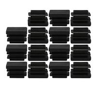 sourcing map 15pcs Bouchon Pied de Chasie Embout Capuchon Rectangle Jambe Patin Table Meuble Protection Tube Insert Plastique Noir 20mmx10mm
