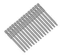 sourcing map 15Pcs Embout de Tournevis 1/4" Hex Jarret TT20 Torx Magnétique Sécurité 75mm Long