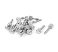 sourcing map 15pcs M4 x 20 mm vis moletée à tête plate vis à oreilles pour Boîtier d'ordinateur en acier inoxydable