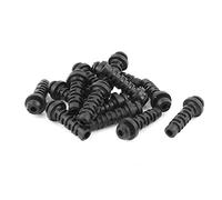 sourcing map 15Pcs Manchon Cordon Protecteur Fil d'alimentation Sortie de Machine Gaine Passe-câble Passe-Fil démarrage Caoutchouc Flexible 25mm Long