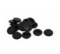 sourcing map 15pcs Passe Câble Caoutchouc Passe Fil Caoutchouc Oeillet Noir Trou obturateur aveugles fermé 20mm