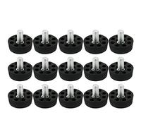 sourcing map 15pcs Pieds de Nivellement Meuble Réglable Pied Réglable Patin de meuble Jambe Pied de Table Chaise Base Protection Plancher 8 trous noir M8 x 10mm Male filetage