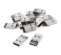 sourcing map 15Pcs USB 2.0 A Type Mâle Jack Connecteurs Adaptateurs