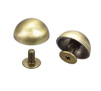 sourcing map 15x7.5mm Rivets Tête Rond Vis Dos Creux Cuir Goujons Bronzé 20 Ensembles