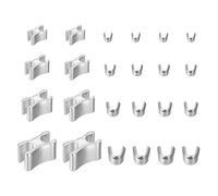 sourcing map 16 Ensembles Fermeture Glissière Retenues 4Tailles Silver
