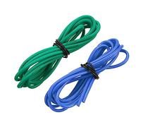sourcing map 16 Jauge Silicone Fil 16AWG Électrique Fil Toronné Fil Souple Etamé Cuivre Fil Haut Temp Raccordement Fil Bleu et Vert 1.5m/4.92ft pour Voiture Modèle Électroménagers 2pcs