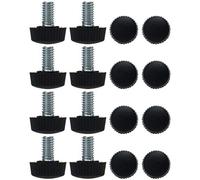 sourcing map 16 Pcs Pieds de Nivellement Meuble Réglable M6 x 10 x 16mm Pied de Meuble, Protecteurs de Sol pour Meubles de Maison, Armoires, Pieds de Table