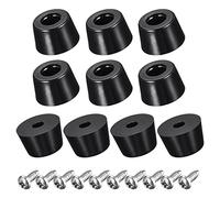 sourcing map 16mm L x 10mm H Rond Caoutchouc Pare-Chocs Pieds INOX Acier Vis et Rondelle pour Meubles Électronique Antidérapant 30pcs