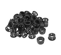 sourcing map 16mm Monté Dia Enfiler Câble Tuyau Passe-fils à douille Protecteur Noir 48Pcs