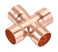 sourcing map 16mm x 1mm 4 Voies Cuivre Terminal Alimentation Égale Croix Tuyau Raccord pour HVAC