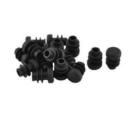 sourcing map 16pcs Bouchon Pied de Chasie Embout Capuchon Jambe Tube Insert Table Meuble Protection Plastique Capuchons d'extrémité diamètre Noir 12 mm