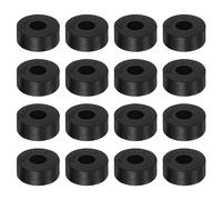 sourcing map 16pcs Caoutchouc Espaceur 1 pouce OD 0.4 pouce ID 0.4 pouce Épais Néoprène Rond Anti Vibration Isolation Tampons Rondelles Bagues Maison Voitures Bateau Accessoires, Noir