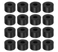 sourcing map 16pcs Caoutchouc Espaceur 1 pouce OD 0.4 pouce ID 0.6 pouce Épais Néoprène Rond Anti Vibration Isolation Tampons Rondelles Bagues Maison Voitures Bateau Accessoires, Noir