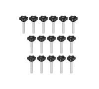 sourcing map- 16pcs Vis Serrage Poignée Forme Hexagonal Prune Bouton Etoile M6×50mm