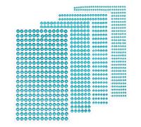 sourcing map 1792 Pièces 4 Feuilles autocollants Strass Bleu Ciel 3/4/5/6 mm Gems auto-adhésifs pour Décoration DIY Artisanat Visage Yeux Ongles Cheveux Maquillage