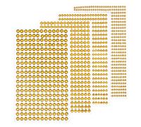 sourcing map 1792 Pièces 4 Feuilles autocollants Strass Dorés 3/4/5/6 mm Strass autocollants pour Décoration DIY Artisanat Visage Ongles Cheveux Maquillage