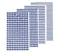 sourcing map 1792 Pièces 4 Feuilles Strass Bleu Profond autocollants 3/4/5/6 mm Strass autocollants pour Décoration DIY Artisanat Visage Yeux Ongles Cheveux Maquillage