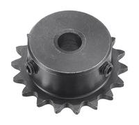 sourcing map 18 Dents Pignon Type B Unique Brin 1/4" Pas, 8mm Alésage Noir Oxyde C45 Carbone Acier avec 2 Ensemble Vis pour ISO 04C