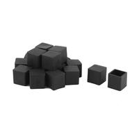 SOURCING MAP 18Pcs Embout Pied Chaise Bouchon Patin Capuchon Protection Jambe Meuble Plancher Carrée en Caoutchouc Noir 20mm x 20mm