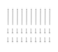 sourcing map 18x1mm INOX Acier Tube Friction Goupilles Montre Sangle Pression Barres Goupille avec Rivet Se termine Bande Fermoir Boucle 10 Pcs