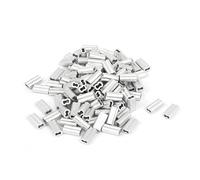 sourcing map 1mm Wire Rope Aluminum Sleeves Clip Fittings Loop Sleeve Cable Crimps 100pcs