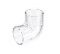 sourcing map 1Pcs Transparent Acrylique Tuyau Coude, 32mm/1.26" 2 Voie Coude 90 Degré L-Forme Tuyau Raccord Adaptateur pour Aquariums Eau Réservoir Poissons
