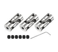 sourcing map 2,3mm à 2,3mm Diamètre Interne Accouplement Arbre Rotatif Joint Universel Coupleur L18 x D8 avec Vis et Clé pour RC Modèle Paquet 3