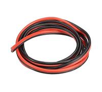 sourcing map 2 Conducteur Parallèle Silicone 18AWG 18 Jauge Rouge Noir